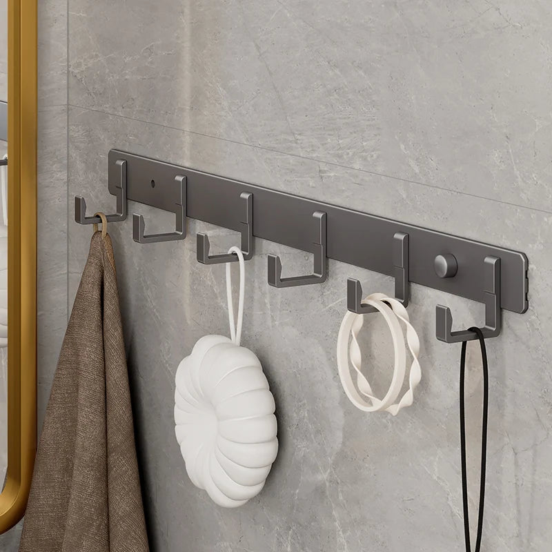 Aluminum Grey Robe Hook Wall Hanging Towel Hooks Clothes Storage Bathroom Accessories