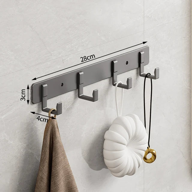 Aluminum Grey Robe Hook Wall Hanging Towel Hooks Clothes Storage Bathroom Accessories