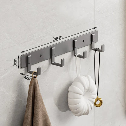Aluminum Grey Robe Hook Wall Hanging Towel Hooks Clothes Storage Bathroom Accessories