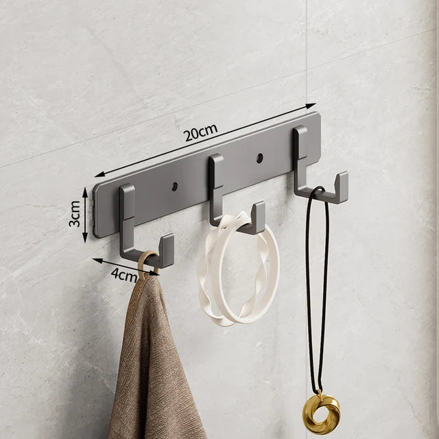 Aluminum Grey Robe Hook Wall Hanging Towel Hooks Clothes Storage Bathroom Accessories