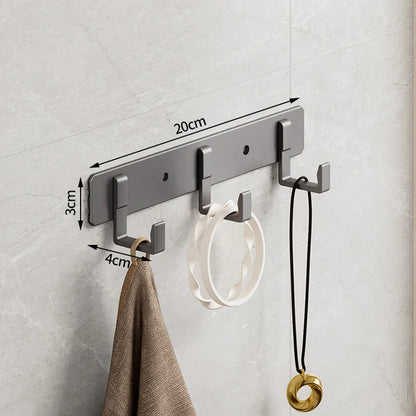 Aluminum Grey Robe Hook Wall Hanging Towel Hooks Clothes Storage Bathroom Accessories