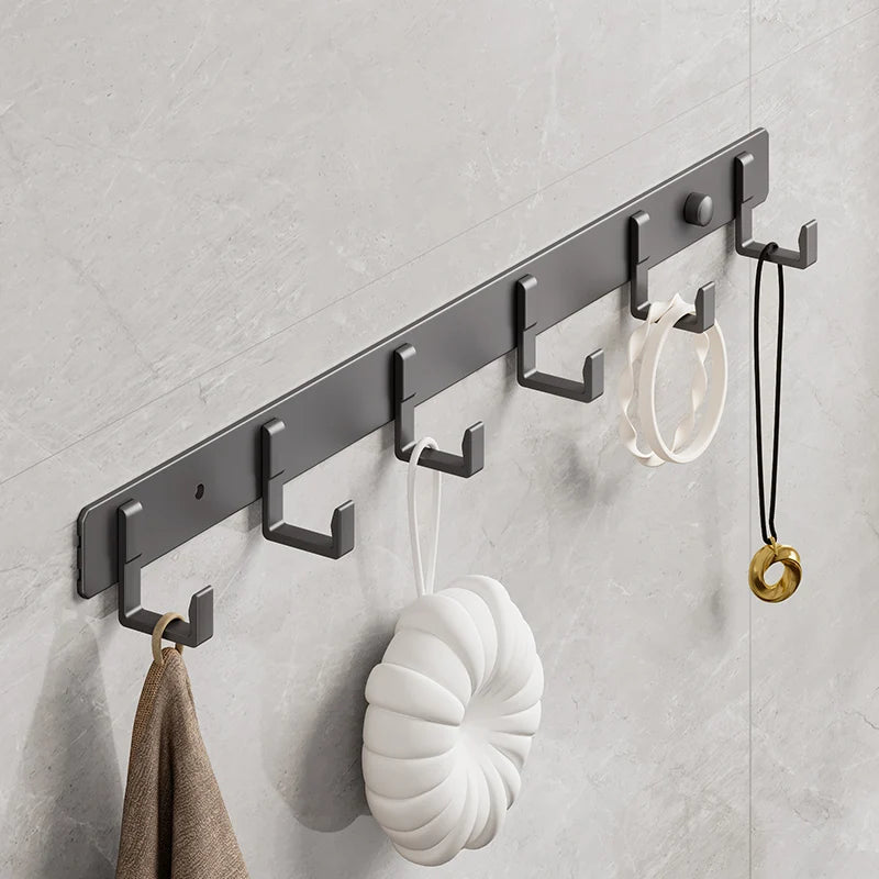 Aluminum Grey Robe Hook Wall Hanging Towel Hooks Clothes Storage Bathroom Accessories