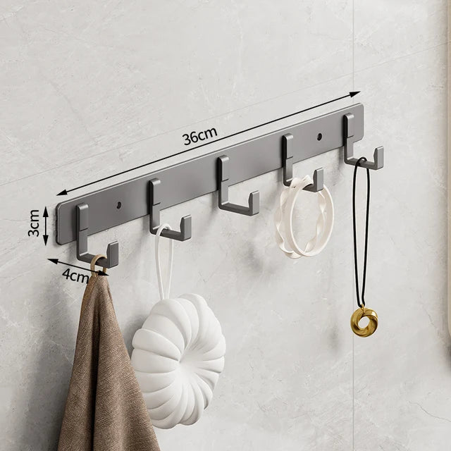 Aluminum Grey Robe Hook Wall Hanging Towel Hooks Clothes Storage Bathroom Accessories