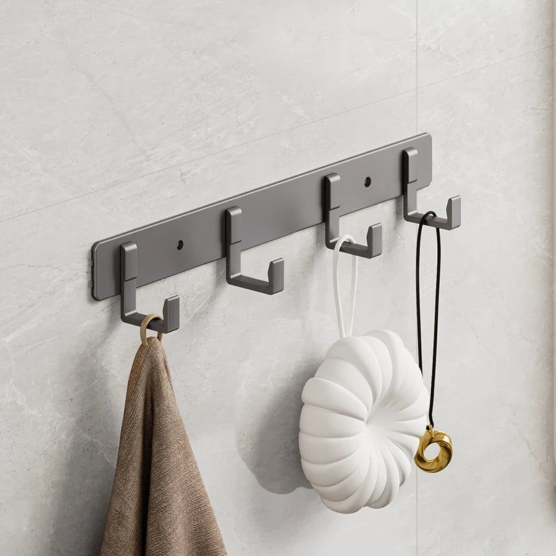Aluminum Grey Robe Hook Wall Hanging Towel Hooks Clothes Storage Bathroom Accessories