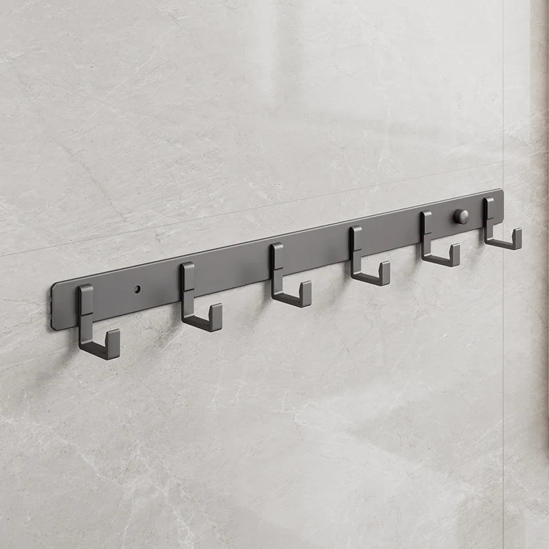 Aluminum Grey Robe Hook Wall Hanging Towel Hooks Clothes Storage Bathroom Accessories
